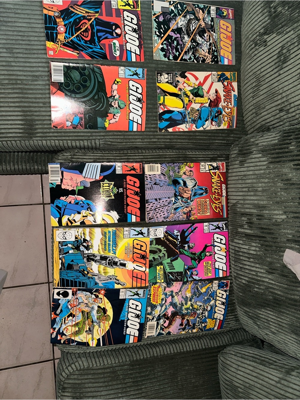 Marvel G.I. Joe Comic Lot - Bright Red, Blue, Green, Yellow, Black Covers